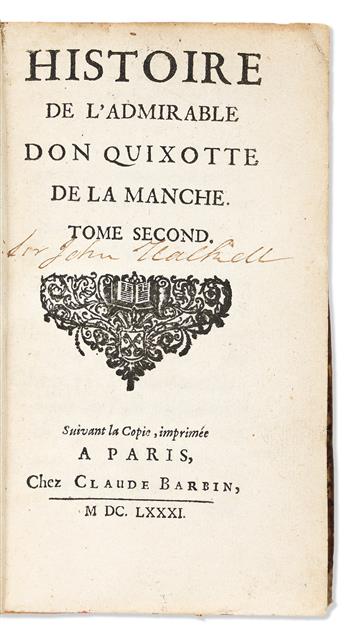 Cervantes, Miguel de (1547-1616) [Don Quixote in French]. Histoire de lAdmirable Don Quixotte de la Manche.